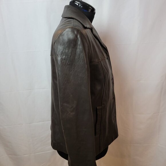 Vintage Anonymous by John Carlisle Leather Jacket - Size L Petite - Picture 3 of 10